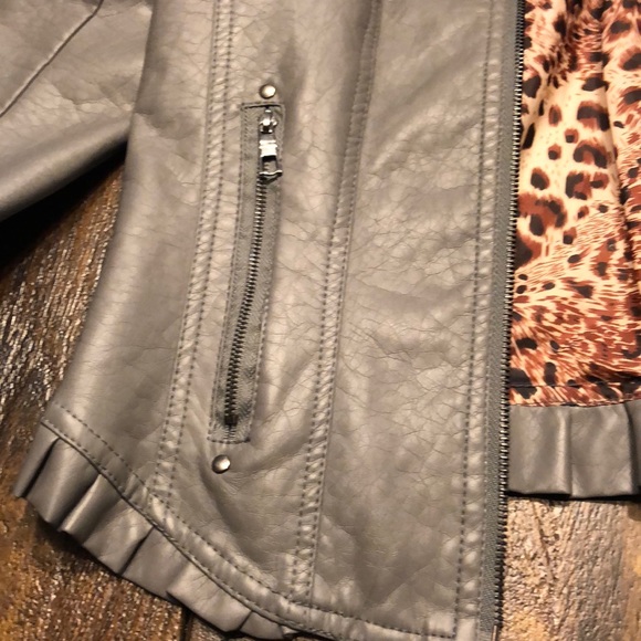 Lane Crawford Gray Leather Look Jacket - Small - Picture 3 of 7